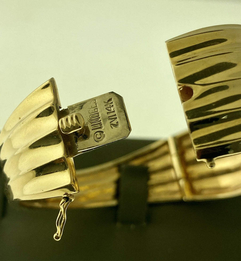 14kt Yellow Gold Wave Bangle