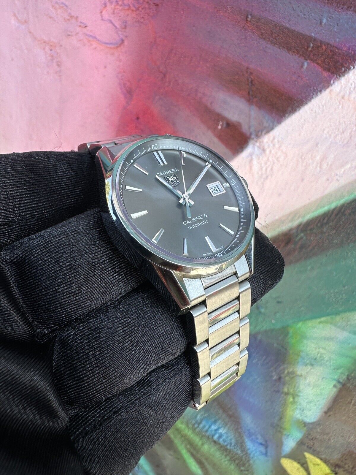 TAG Heuer CARRERA WAR211C-2 Grey Dial Stainless Steel Automatic 39mm Watch