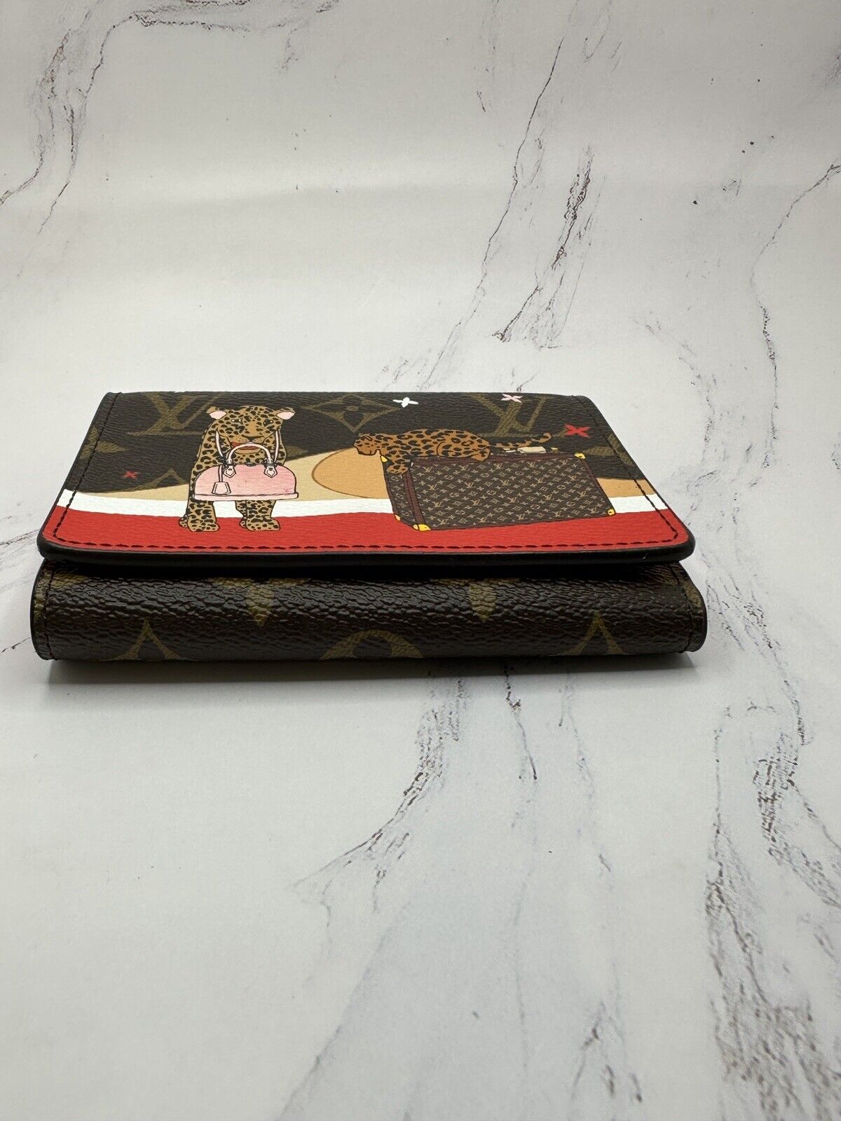Louis Vuitton Limited Edition Leopard Portefeuille Victorine Wallet W/ Dustbag