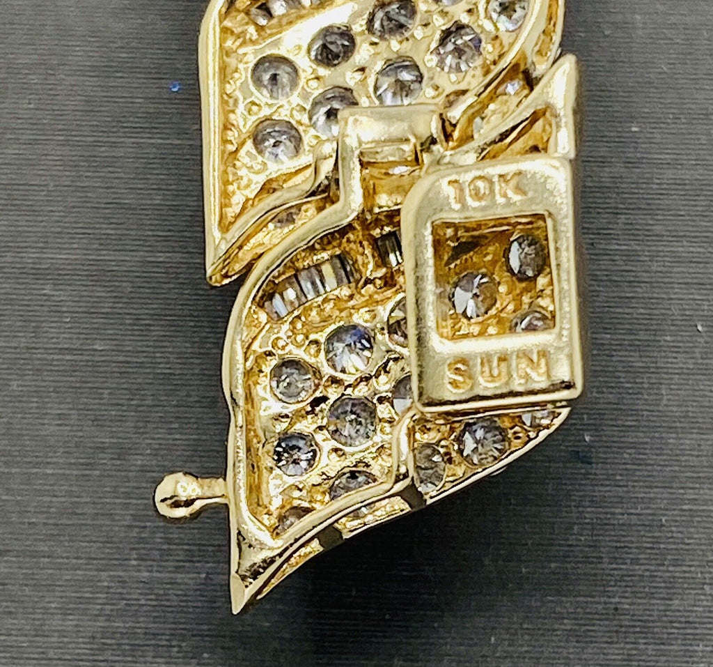 10kt Yellow Gold , Round and Baguette Diamond Station Bracelet