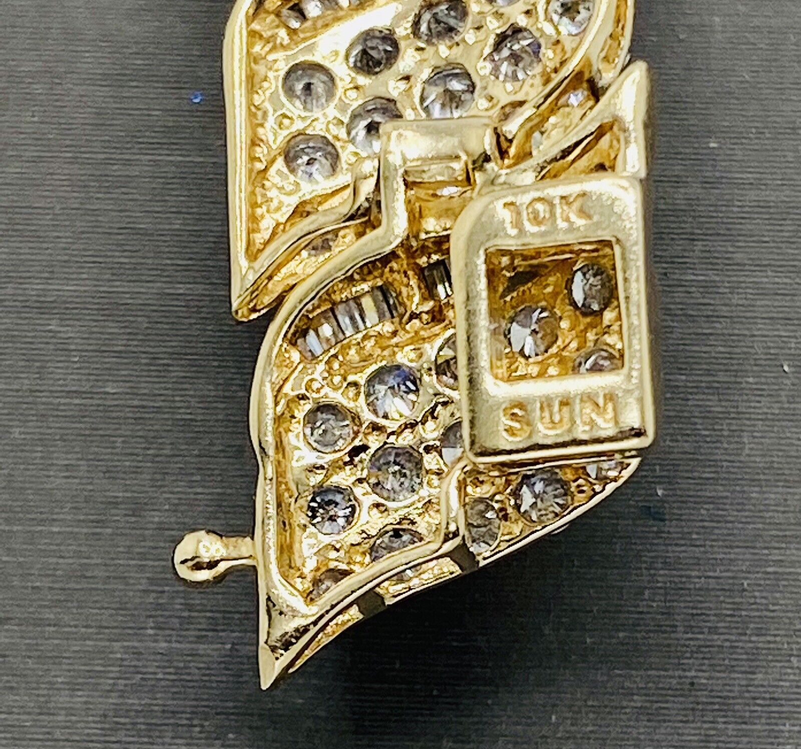 10kt Yellow Gold , Round and Baguette Diamond Station Bracelet