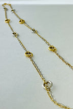 14kt Two Tone Gold Chain With Two Tone Gold Circle Stations
