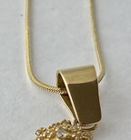 18kt Yellow Gold Snake Style Chain With Diamond Cross Pendant