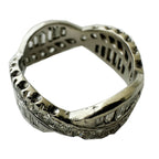 14kt White Gold Diamond Eternity Band Round Brilliant & Baguette Diamond Ring