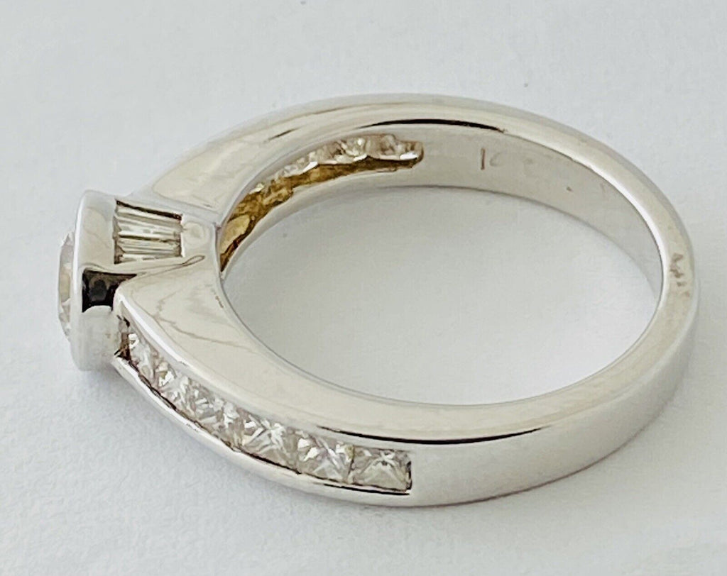 14kt White Gold European Cut Diamond Engagement Ring