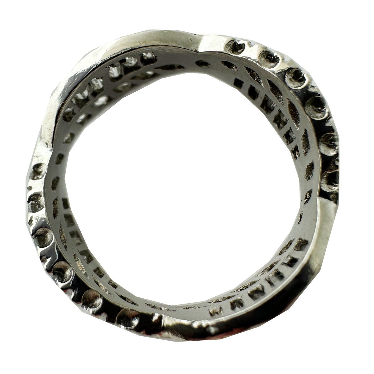 14kt White Gold Diamond Eternity Band Round Brilliant & Baguette Diamond Ring