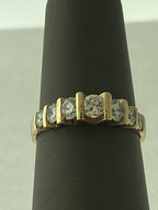 14kt Yellow Gold Seven Diamonds Cannel Set Ring