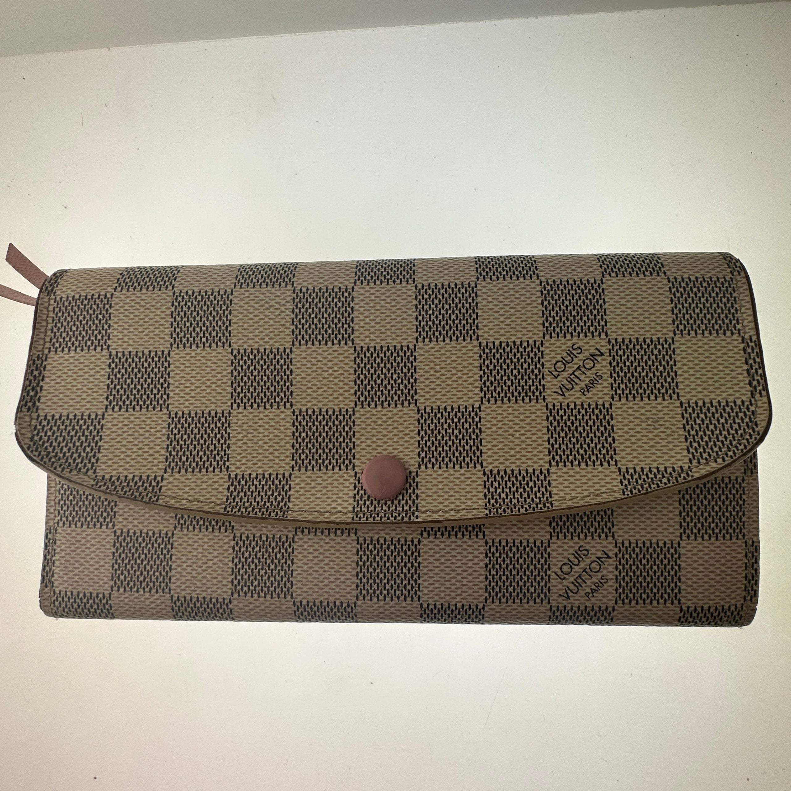 Louis Vuitton Emilie Wallet Damier Azur Canvas w/ Rose Ballerine Pink