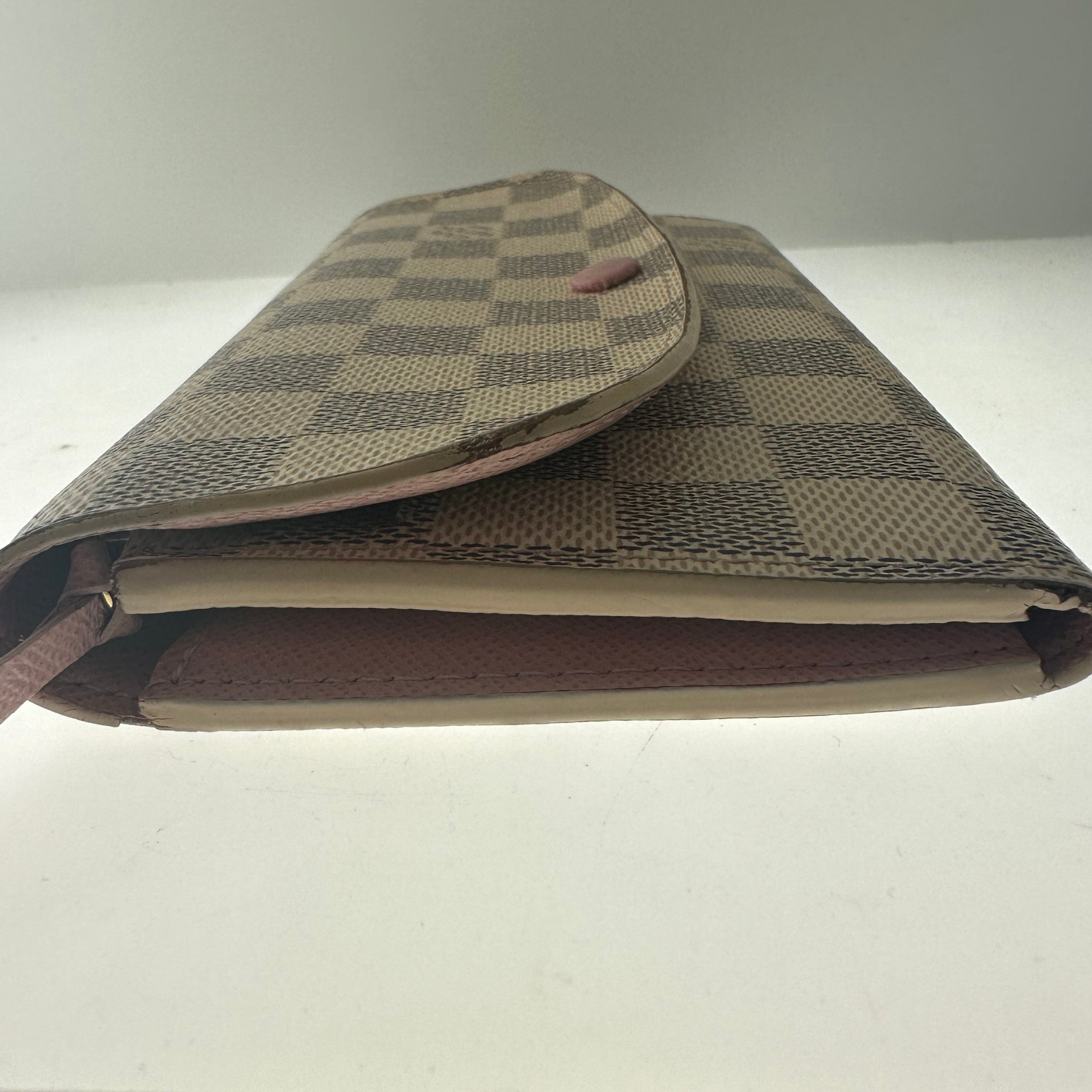 Louis Vuitton Emilie Wallet Damier Azur Canvas w/ Rose Ballerine Pink