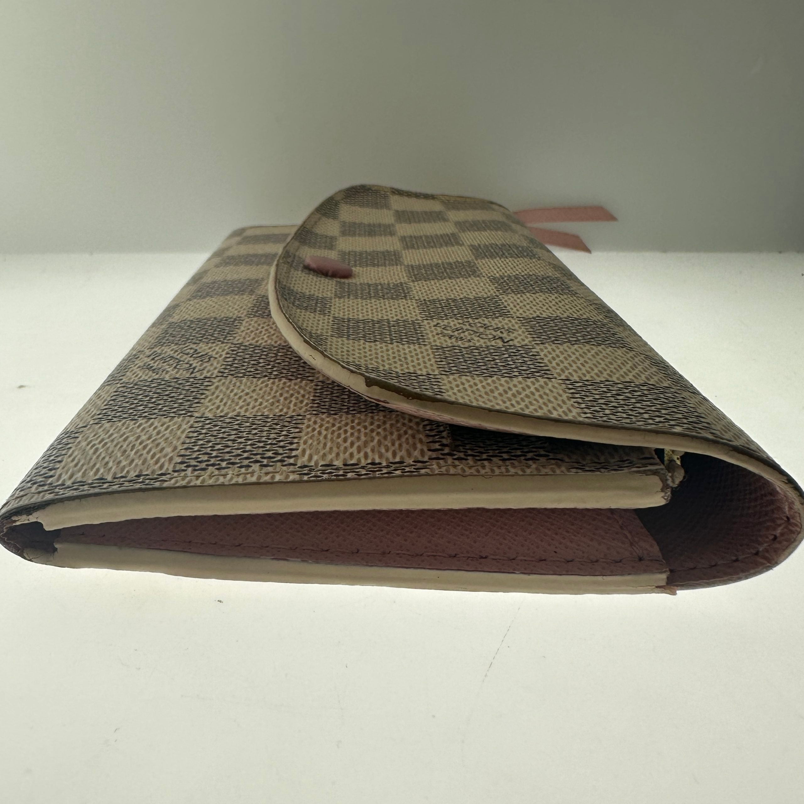 Louis Vuitton Emilie Wallet Damier Azur Canvas w/ Rose Ballerine Pink
