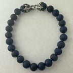David Yurman 8mm Spiritual Beads Bracelet Sterling Silver w/ Lapis Lazuli 8.5"