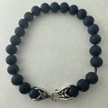 David Yurman 8mm Spiritual Beads Bracelet Sterling Silver w/ Lapis Lazuli 8.5"