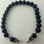 David Yurman 8mm Spiritual Beads Bracelet Sterling Silver w/ Lapis Lazuli 8.5"