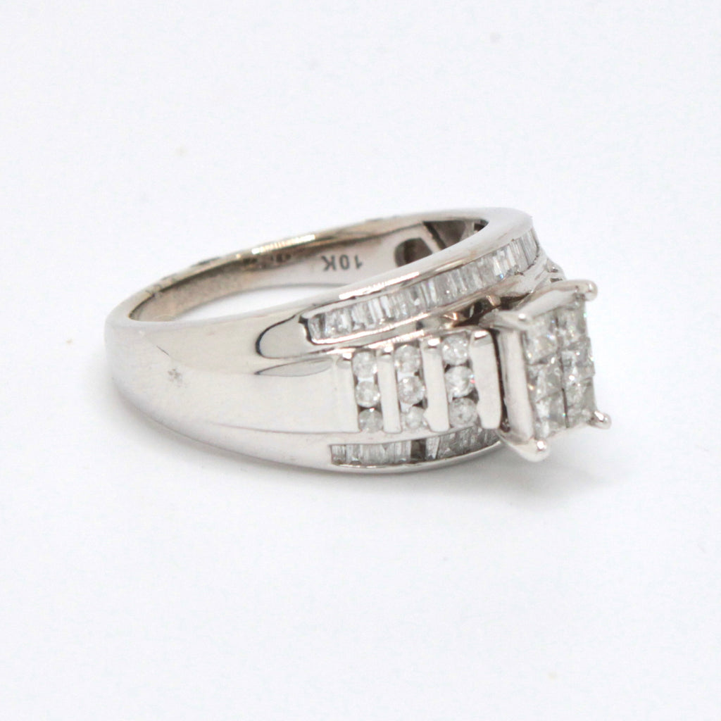 10KT White Gold Diamond Engagement Ring