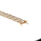 10kt Yellow Gold , Round and Baguette Diamond Station Bracelet