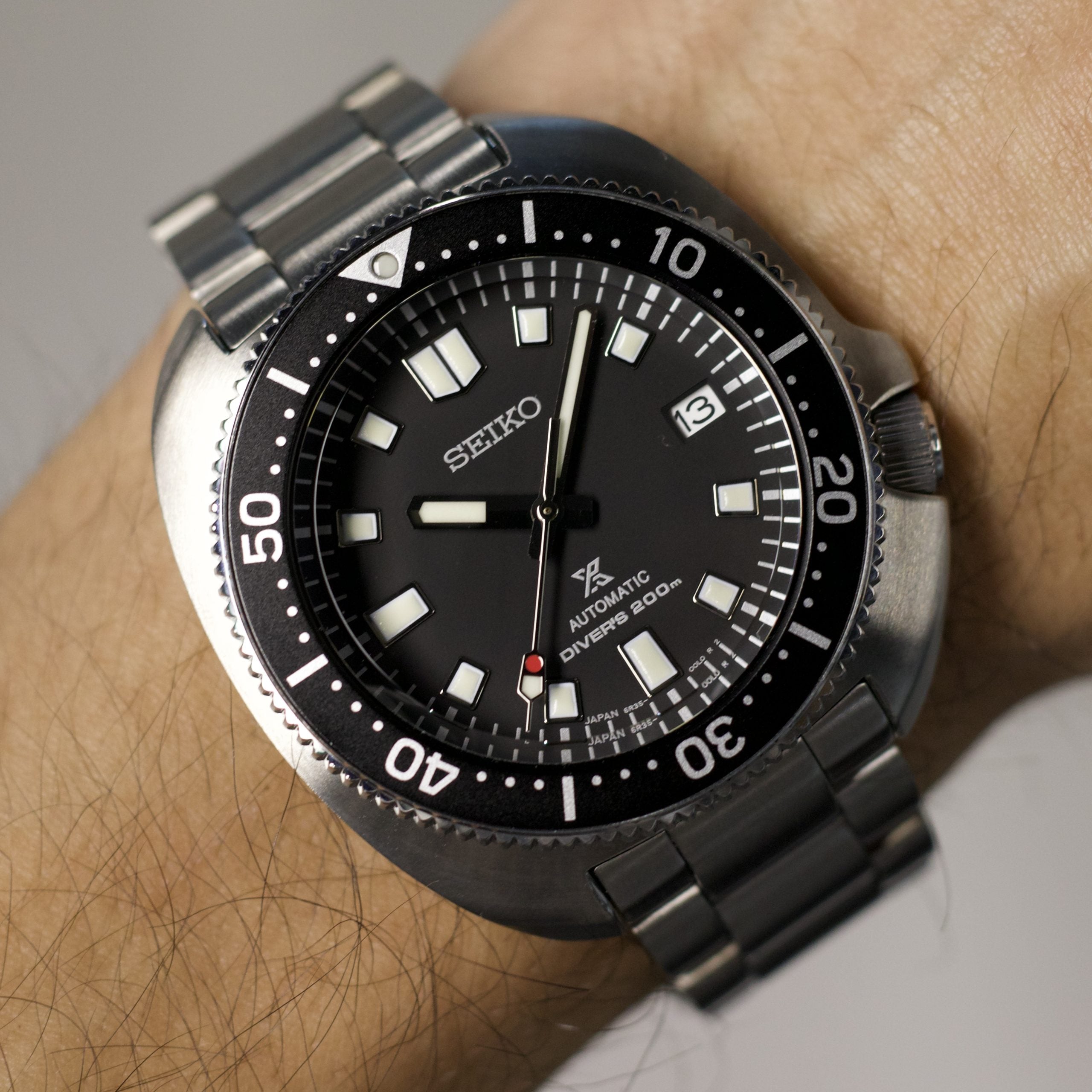 Seiko Stainless Prospex Stainless Steel Black Dial Watch