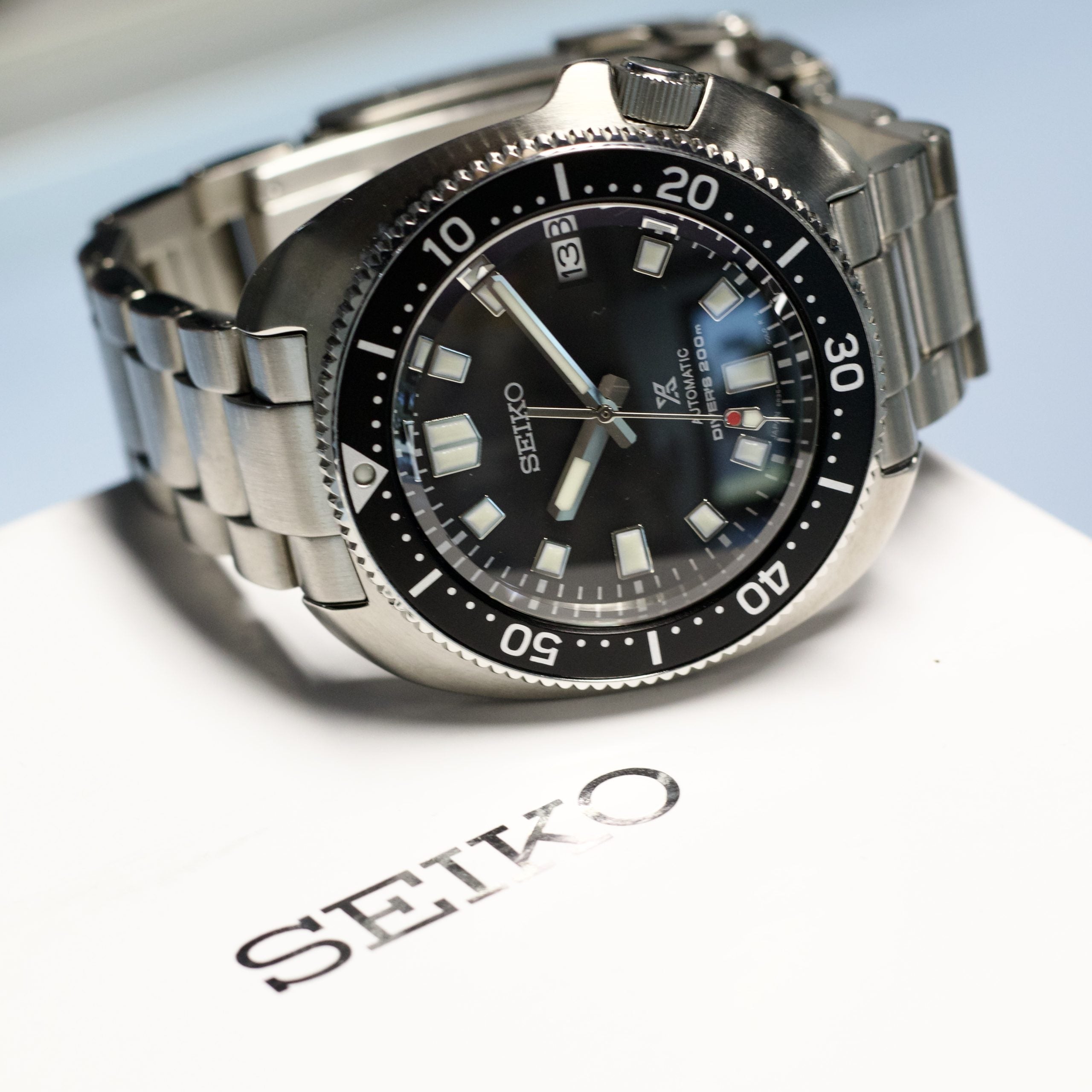 Seiko Stainless Prospex Stainless Steel Black Dial Watch
