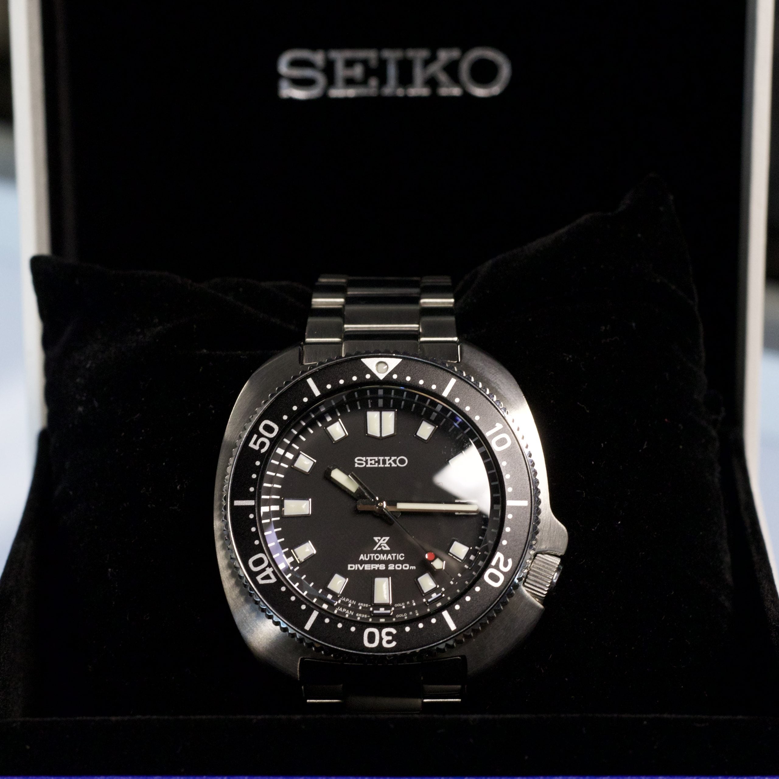 Seiko Stainless Prospex Stainless Steel Black Dial Watch