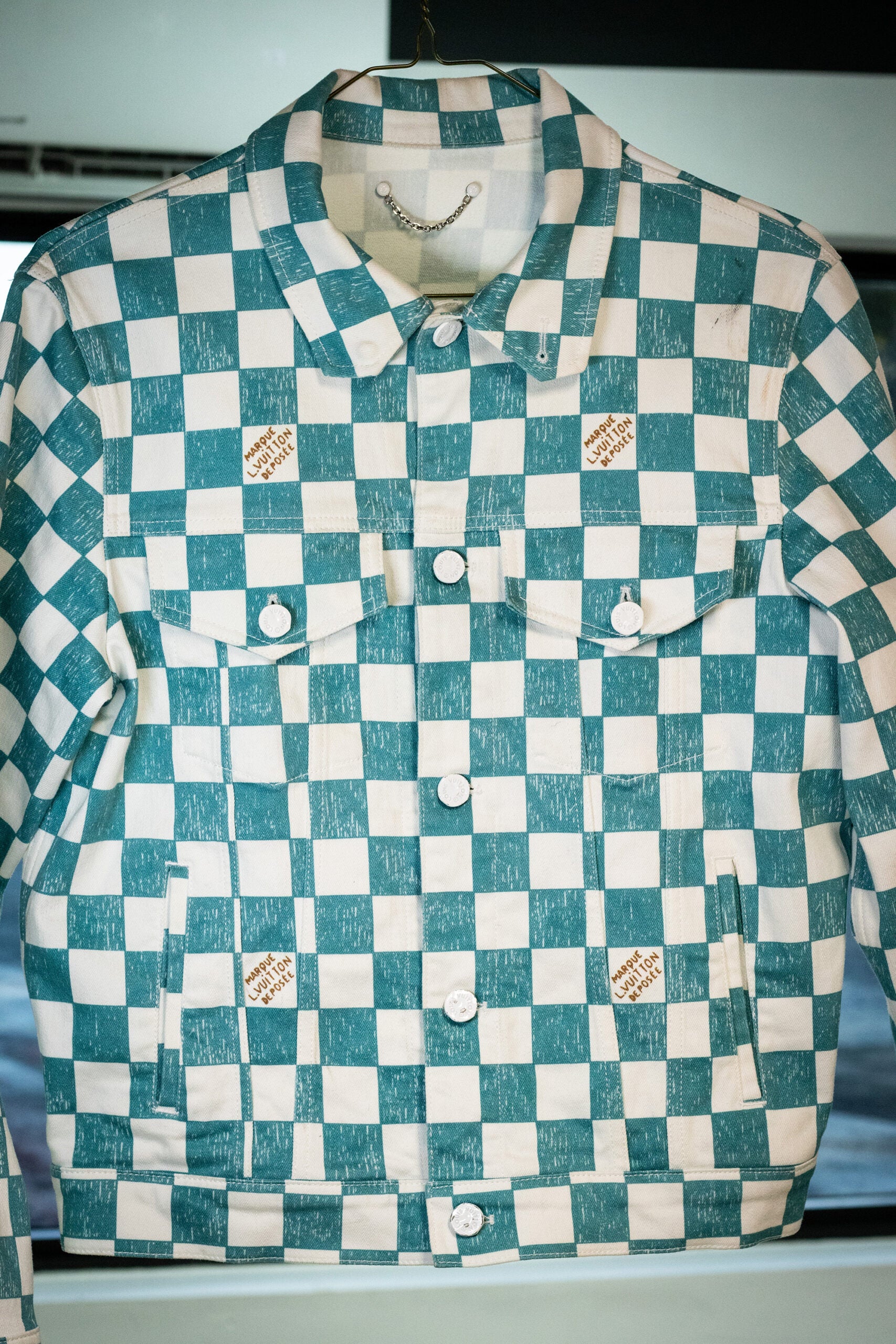 Louis Vuitton Plaid Print Denim Jacket