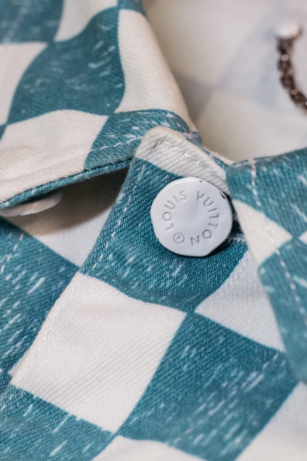 Louis Vuitton Plaid Print Denim Jacket