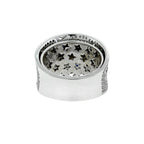 18k White Gold Diamond and Sapphire Star Pave Cocktail Ring Approx.1.30ctw