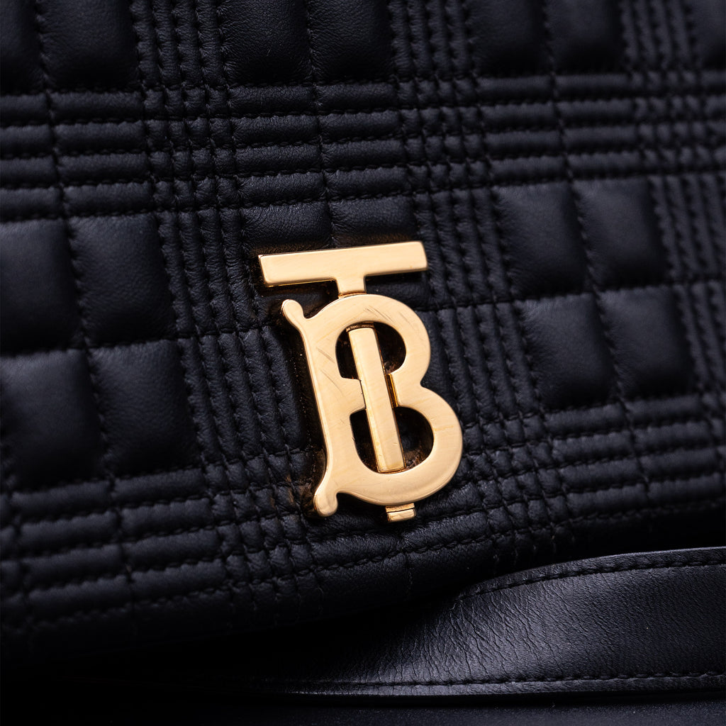 Burberry Lambskin Quilted Medium Lola Bag Black