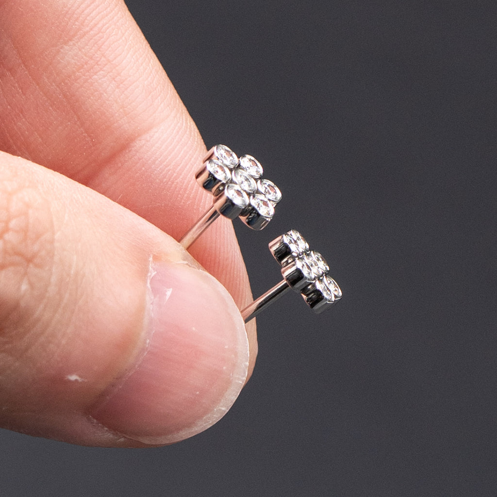 Tiffany & Co. Platinum Flower Diamond Stud Earrings