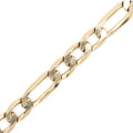 10kt Yellow Gold Solid Figaro Link Men's Bracelet 16.9 Grams