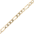 10kt Yellow Gold Solid Figaro Link Men's Bracelet 16.9 Grams