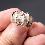 14k Yellow Gold Marquise & Baguette Diamond Wide Antique Ring