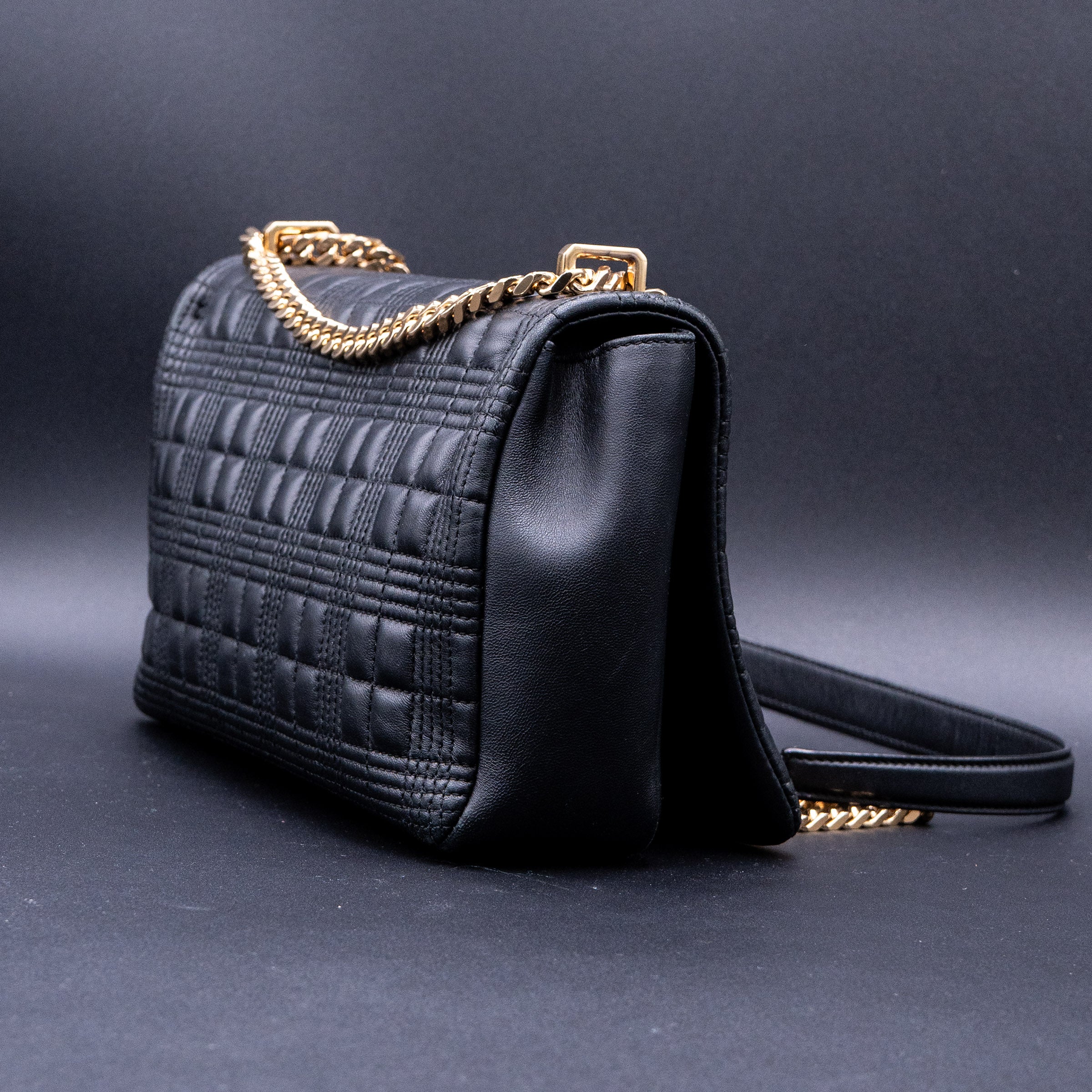 Burberry Lambskin Quilted Medium Lola Bag Black
