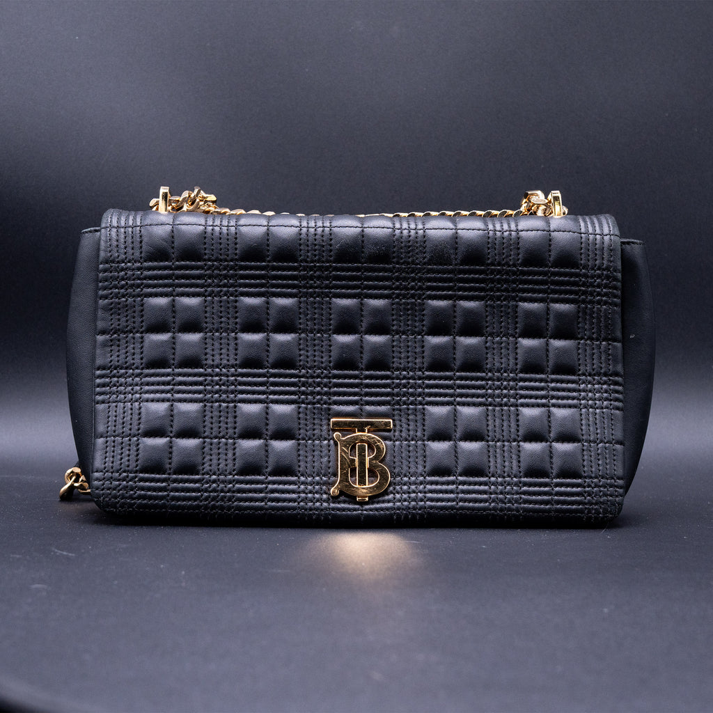 Burberry Lambskin Quilted Medium Lola Bag Black