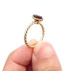 David Yurman Yellow Gold Red Heart Gemstone Ring