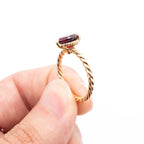 David Yurman Yellow Gold Red Heart Gemstone Ring