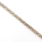 14k Yellow Gold 5ctw Diamond Vintage Zig Zag Link Bracelet