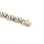 14k Yellow Gold 5ctw Diamond Vintage Zig Zag Link Bracelet