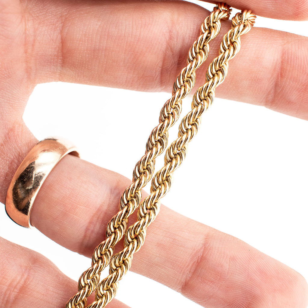 10k Yellow Gold 3.5mm 20 in Rope Chain Necklace