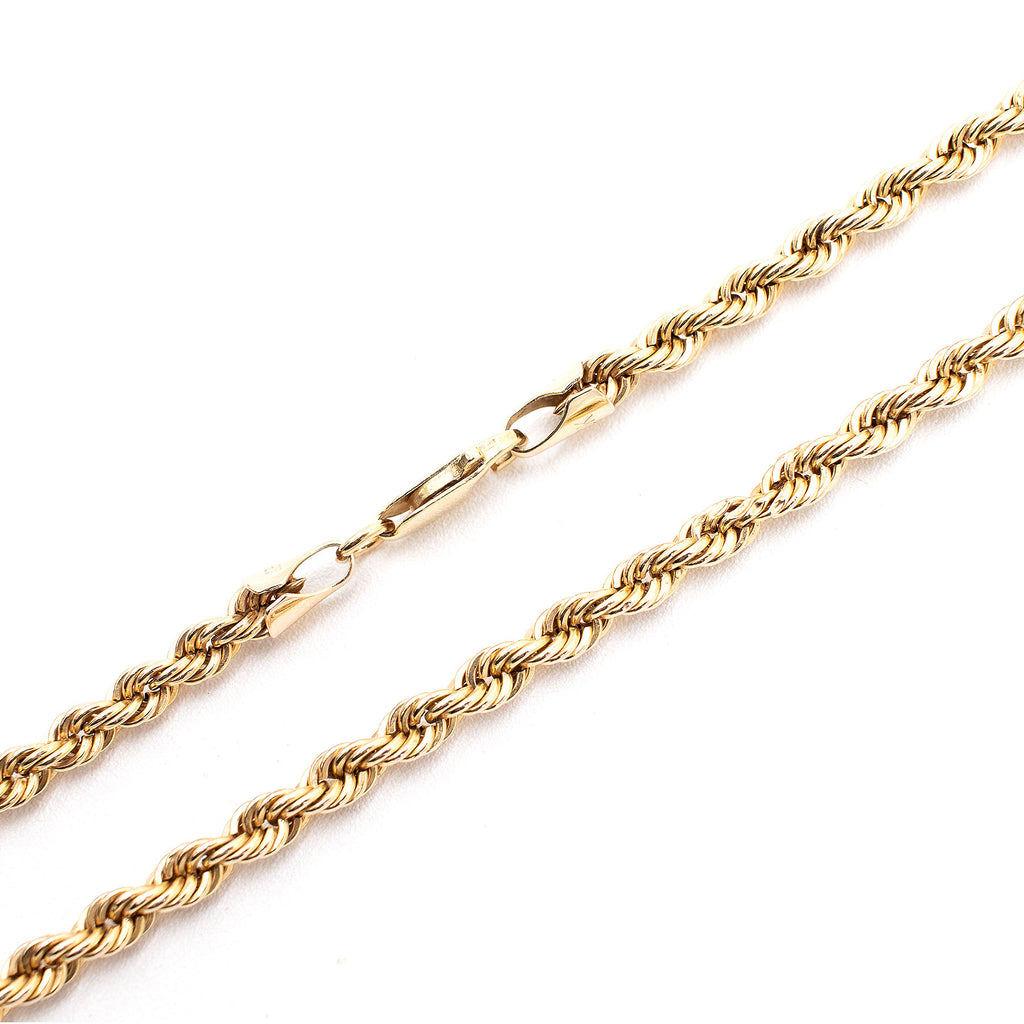 10k Yellow Gold 3.5mm 20 in Rope Chain Necklace