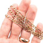 14k Yellow Gold 21 Inch Figaro Link Chain Necklace