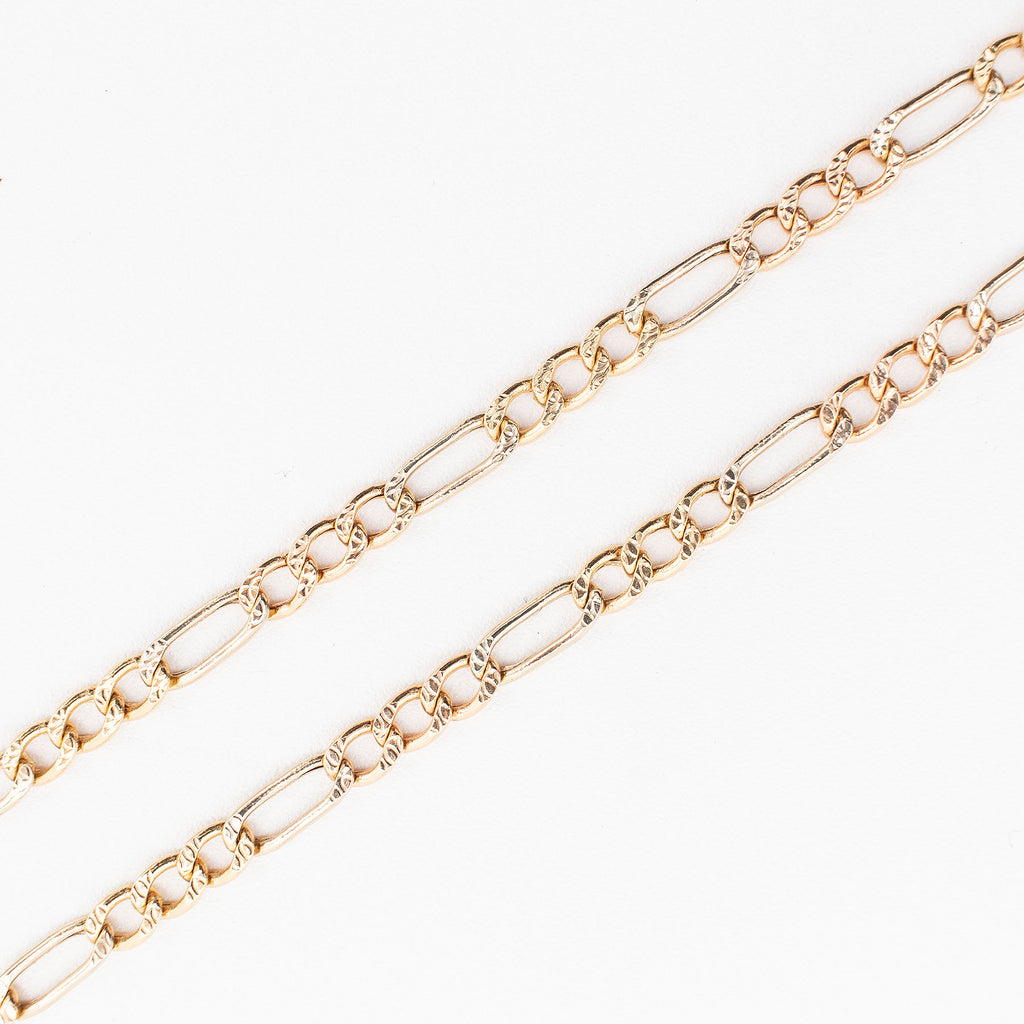 14k Yellow Gold 21 Inch Figaro Link Chain Necklace