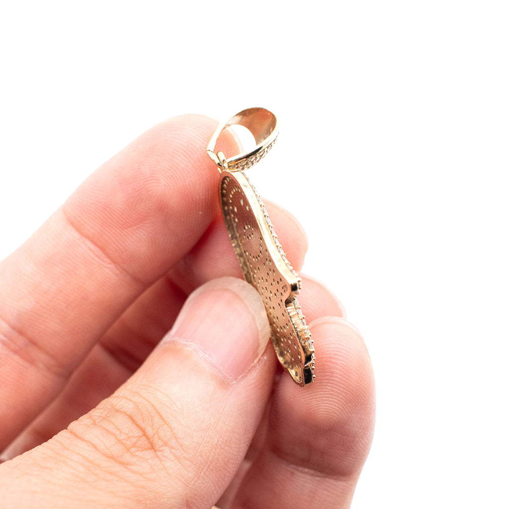 10k Yellow Gold Hamsa Cubic Zirconia Pendant