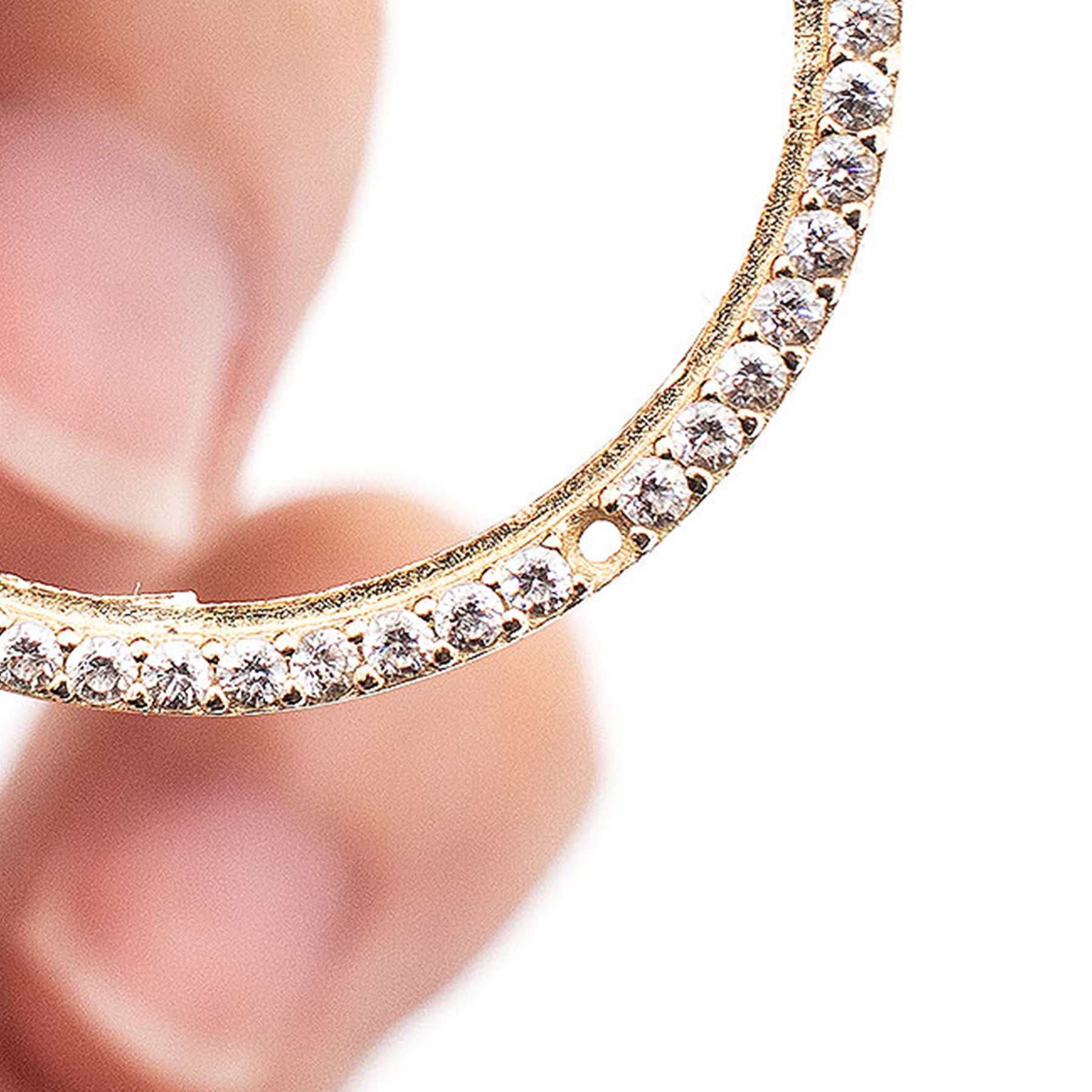 14k Yellow Gold Circular Cubic Zirconia Pave Pendant