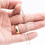 10k White Gold Small Round Diamond Tear Shape Pendant Necklace