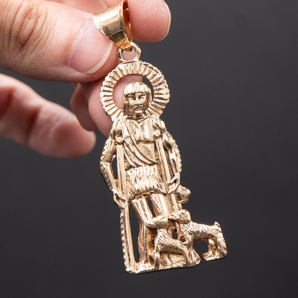 14k Yellow Gold Saint Lazarus Pendant