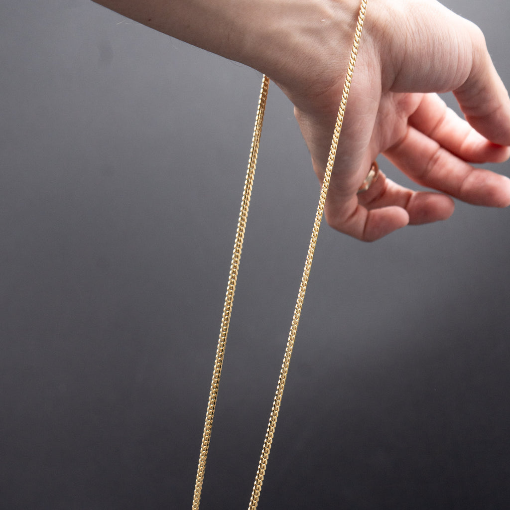 10k Yellow Gold 3mm Small Cuban Chain Necklace