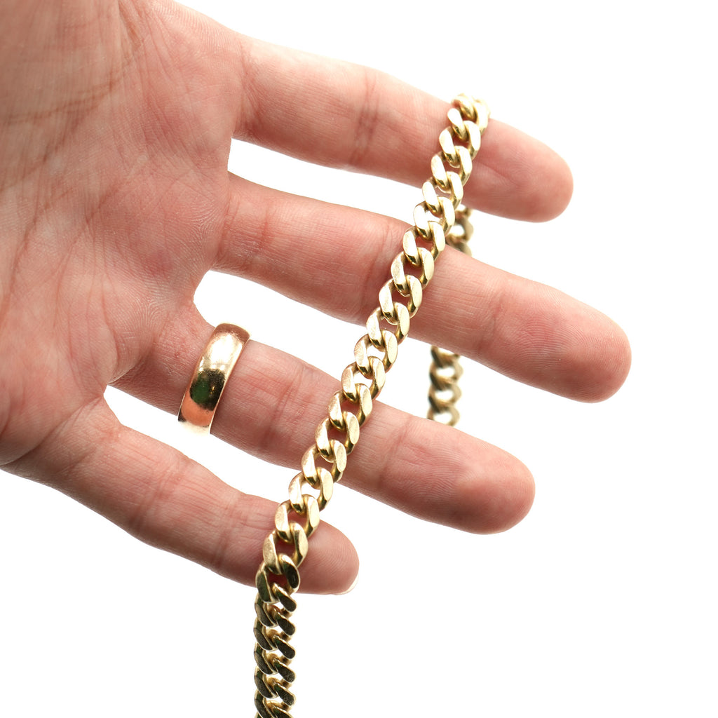 10k Yellow Gold Cuban Link Chain Bracelet