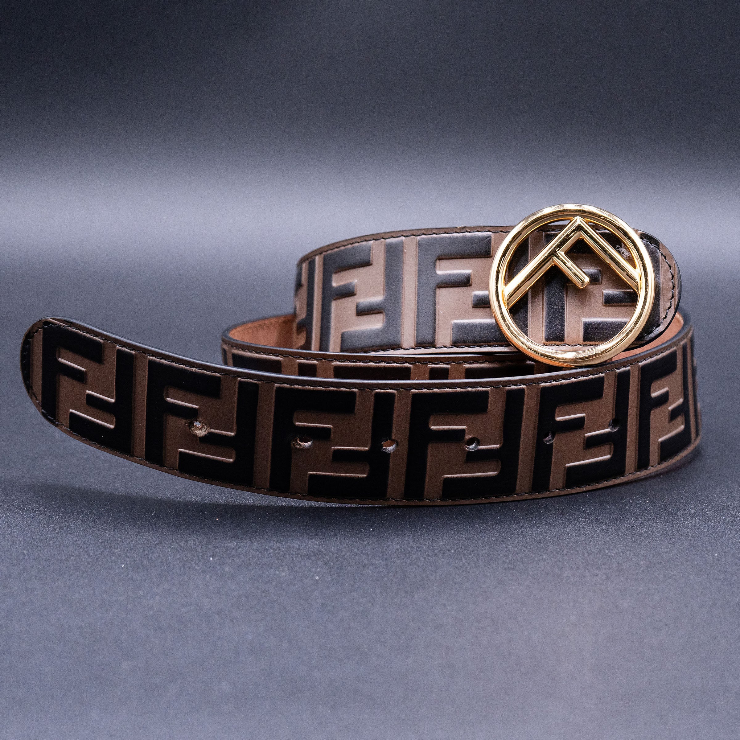 F Is Fendi FF Embossed Belt