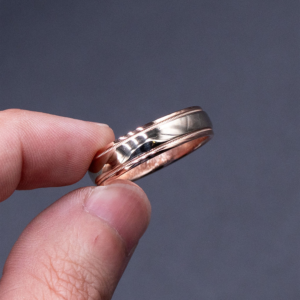 10k Rose Gold Smooth Mens Wedding Band