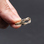 10k Yellow Gold Over Loop Diamond Pave Band