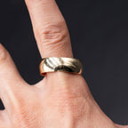 14k Yellow Gold Wide Smooth Wedding Band For Men